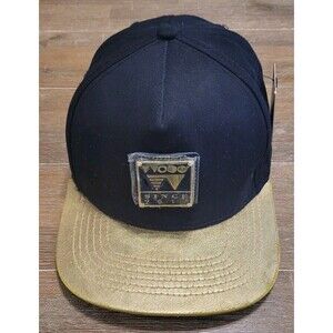 Wood Brand PR Gold Logo Black Hat Adjustable Cap NEW RARE Puerto Rico